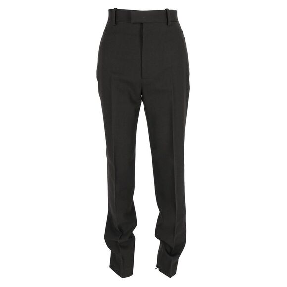 Bottega Veneta Logo Accent High-Rise Trousers in Black Wool